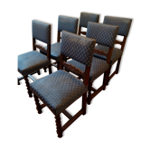 6 chaises sculptées flamand-espagnol