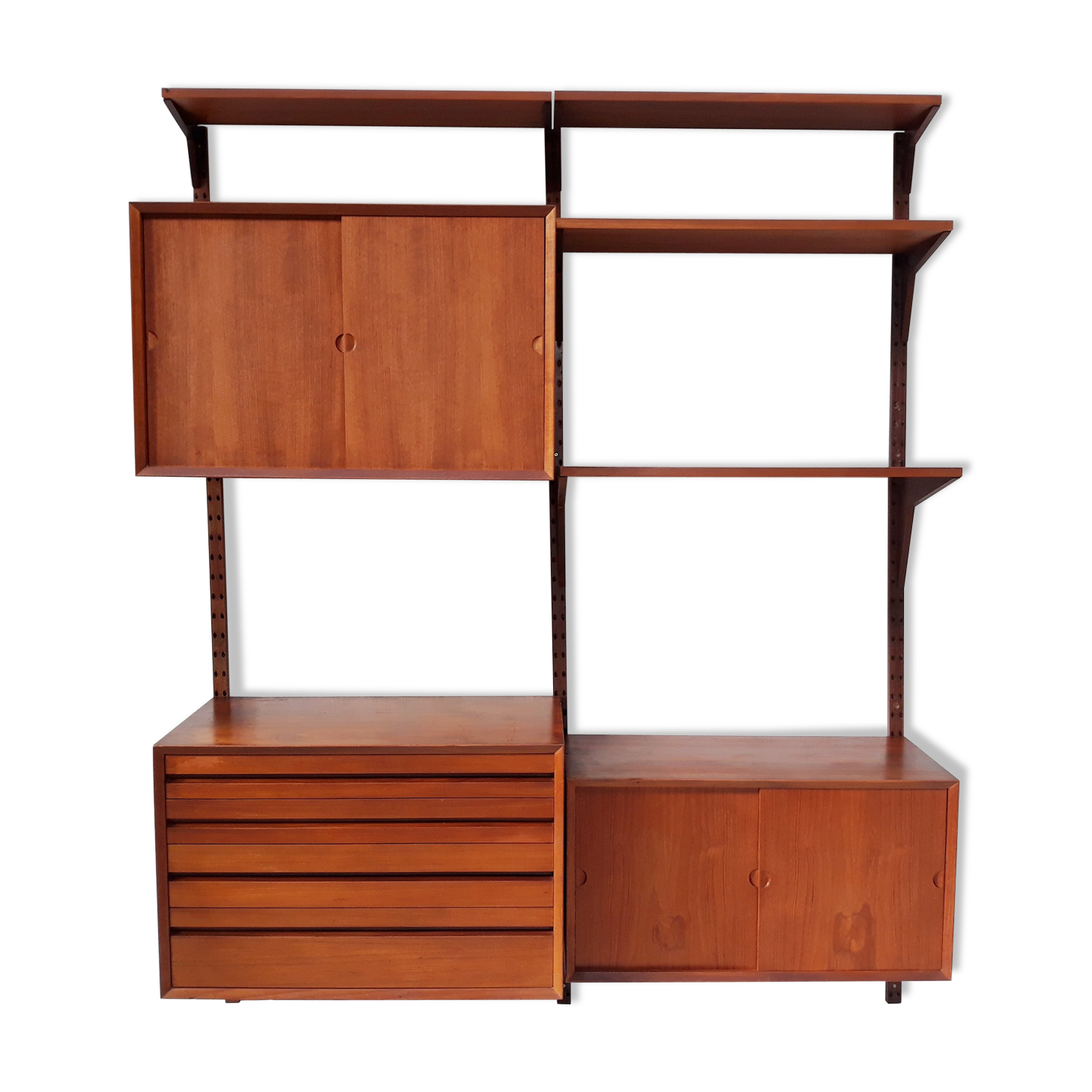 Étagère modulable scandinave en teck royal system par Poul Cadovius