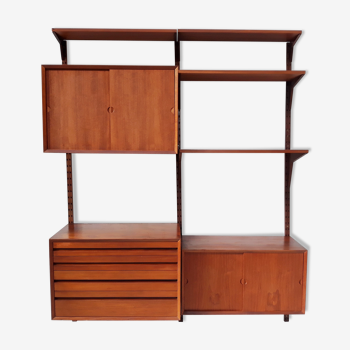 Étagère modulable scandinave en teck royal system par Poul Cadovius