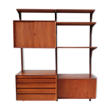 Scandinavian modular shelf in royal teak system by Poul Cadovius