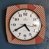 Silent rectangular vintage wall pendulum clock "Copper pink junghans"