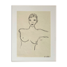 Nude front, framed drawing