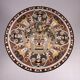Napolitan marquetry round table, gilded, Italy, 19th century