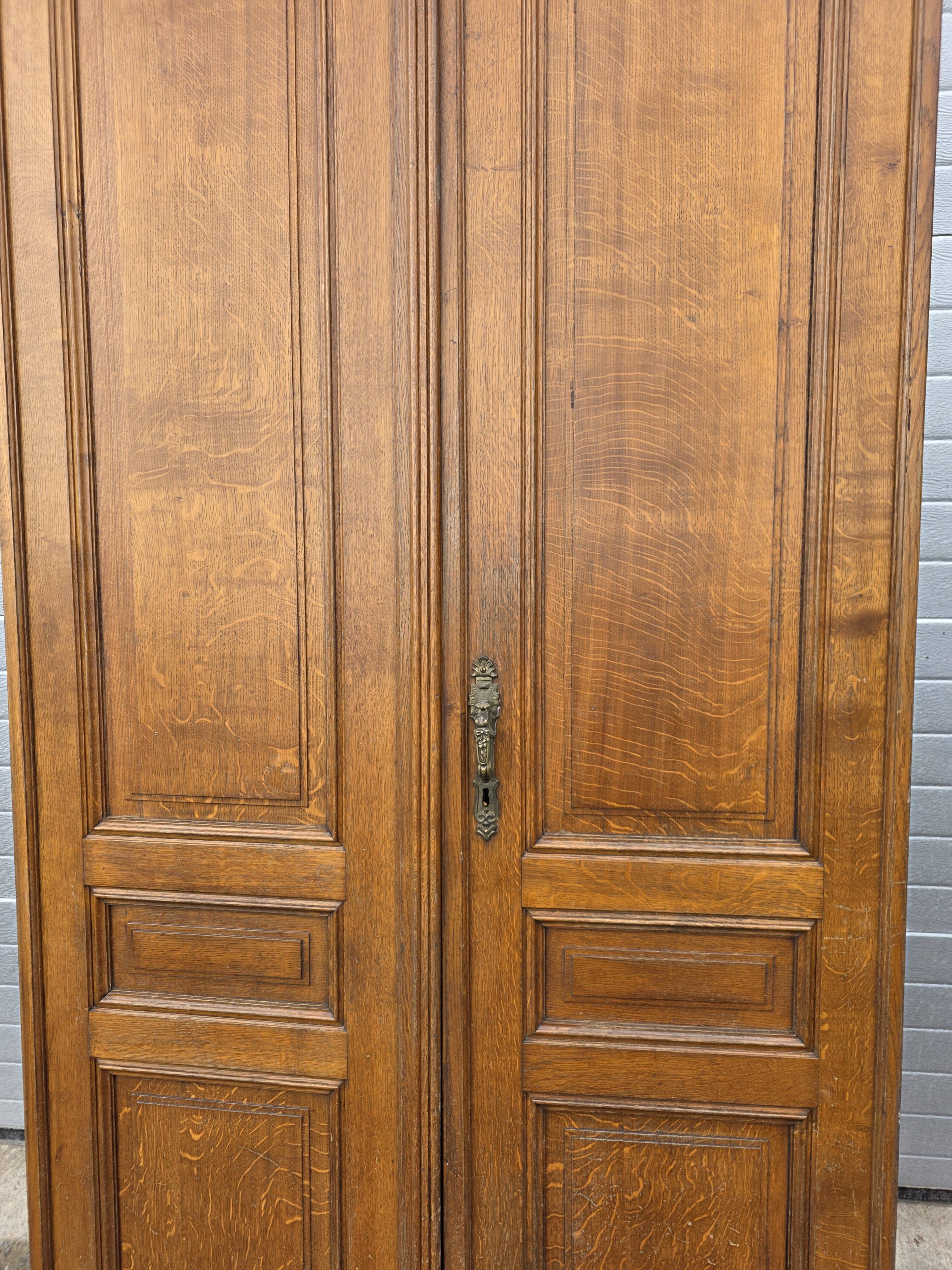 6 solid oak partition doors, 277cm in height (exceptional model)