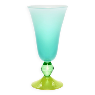 High Footed Vase in Soft Blue