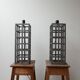 Geometric pair of german metal table lamps