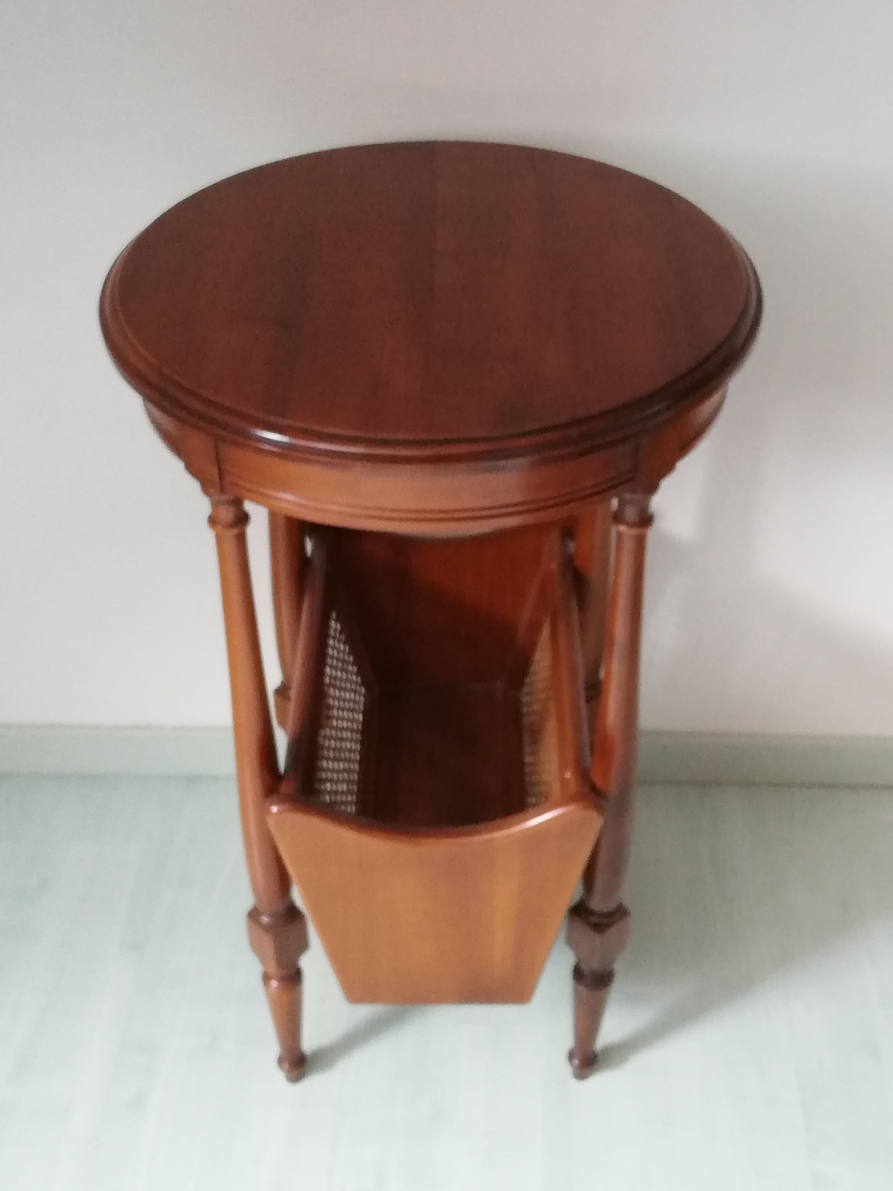 Healed Louis XVI with rattan magazine holder