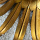 Ceiling lamp pendant in aged gilded metal palm leaf