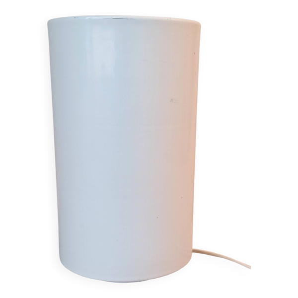 Lampe photophore en métal blanc 1970.