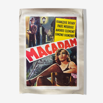 Original cinema poster "Macadam" Françoise Rosay, Sacré-Coeur 36x49cm 50's