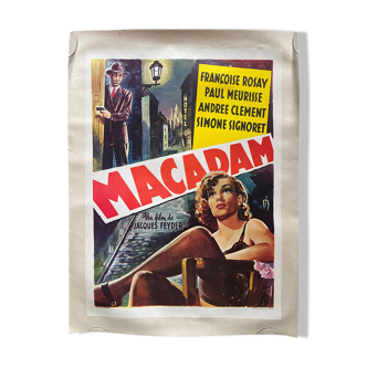 Affiche cinéma originale "Macadam" Françoise Rosay, Sacré-Coeur 36x49cm 50's