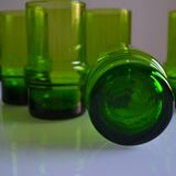 Lot de 6 verres vert vintage 1970 années 70