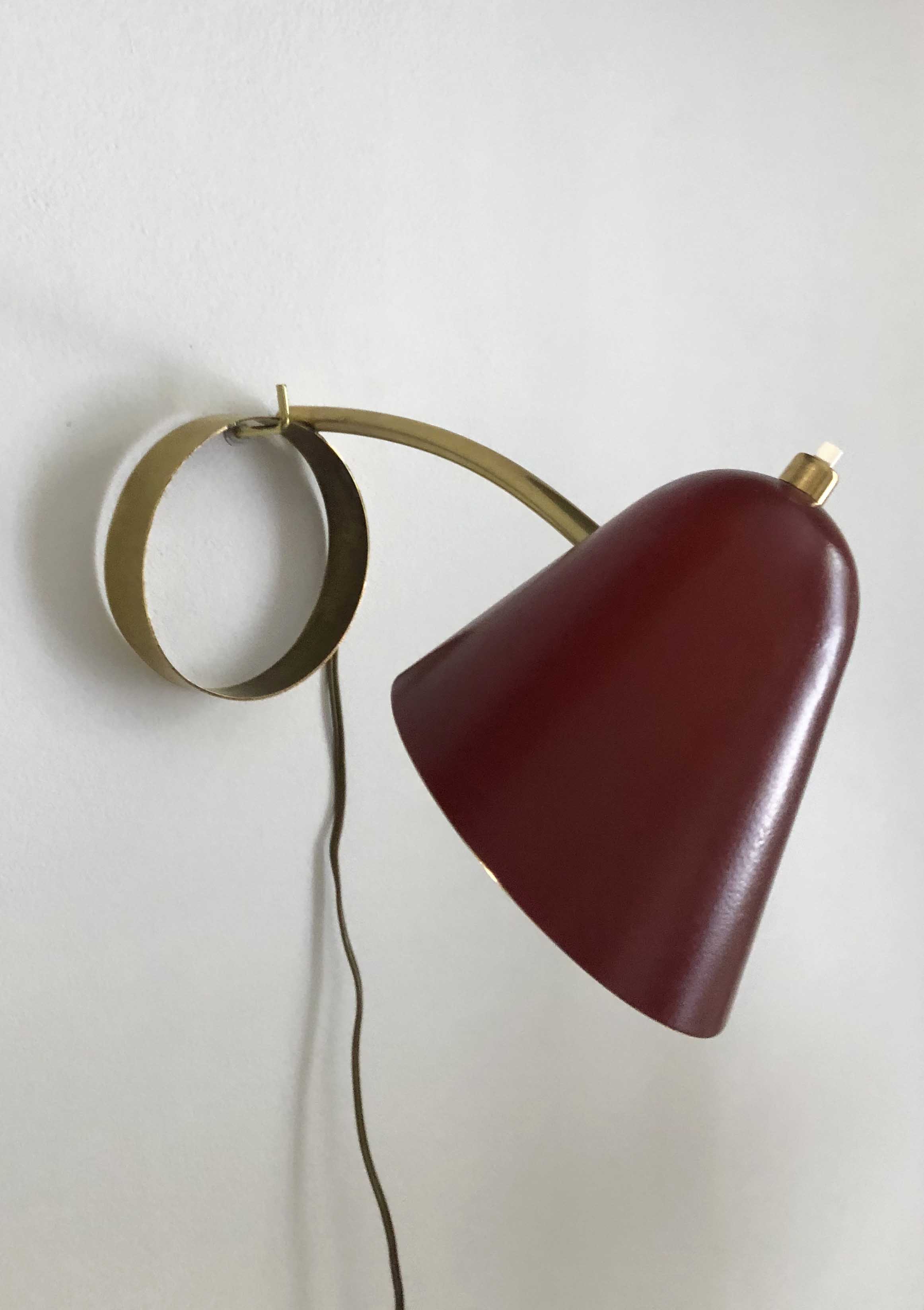 Brass and ceramic bedside lamp 1950