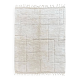 M'rirt Berber rug in ecru with geometric patterns in relief – 210x300 cm