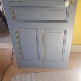 Large painted oak interior door with its hinges