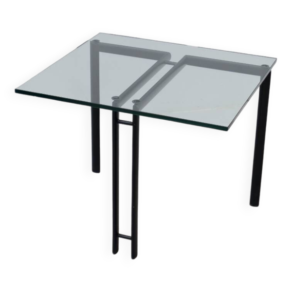 Table d’appoint de catellan italia en métal et verre, 1980