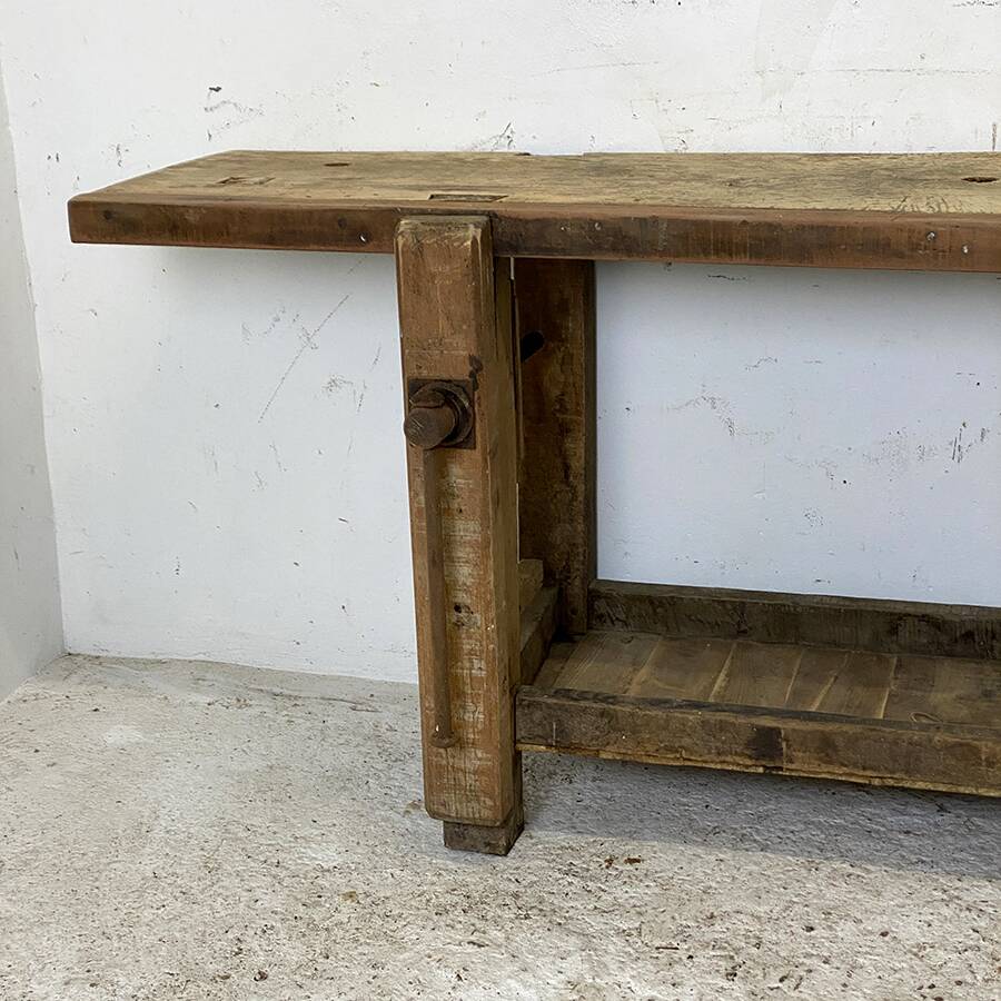 Old solid oak workbench
