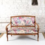 Ancienne banquette à motif floral