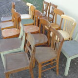Set of 15 mismatched bistro chairs