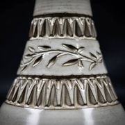 Ceramic candle holder with geometric decoration by Huguette Bessone - Vallauris