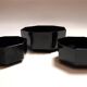 3 black Arcoroc "Octime" serving dishes