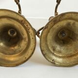 Pair of golden brass candlesticks