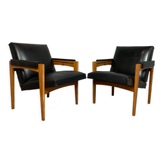 Pair of vintage armchairs with 1950 system