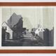 Set of 2 mid-century Erling Juhl wood prints in original larch wood frames / 1960s