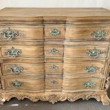 Patinated baroque crossbow chest of drawers
