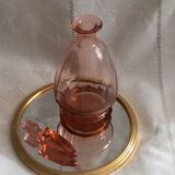 Art deco 1960s pink glass carafe