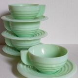 Four Art-Deco opaline cups