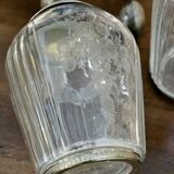 Pair of antique crystal and solid silver decanters.