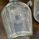 Pair of antique crystal and solid silver decanters.