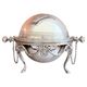 Antique English Silver-Plated Roll-Top Caviar Dish with Ram’s-Head Decoration
