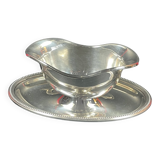 Saucière en métal argenté Christofle modèle Perles XXème