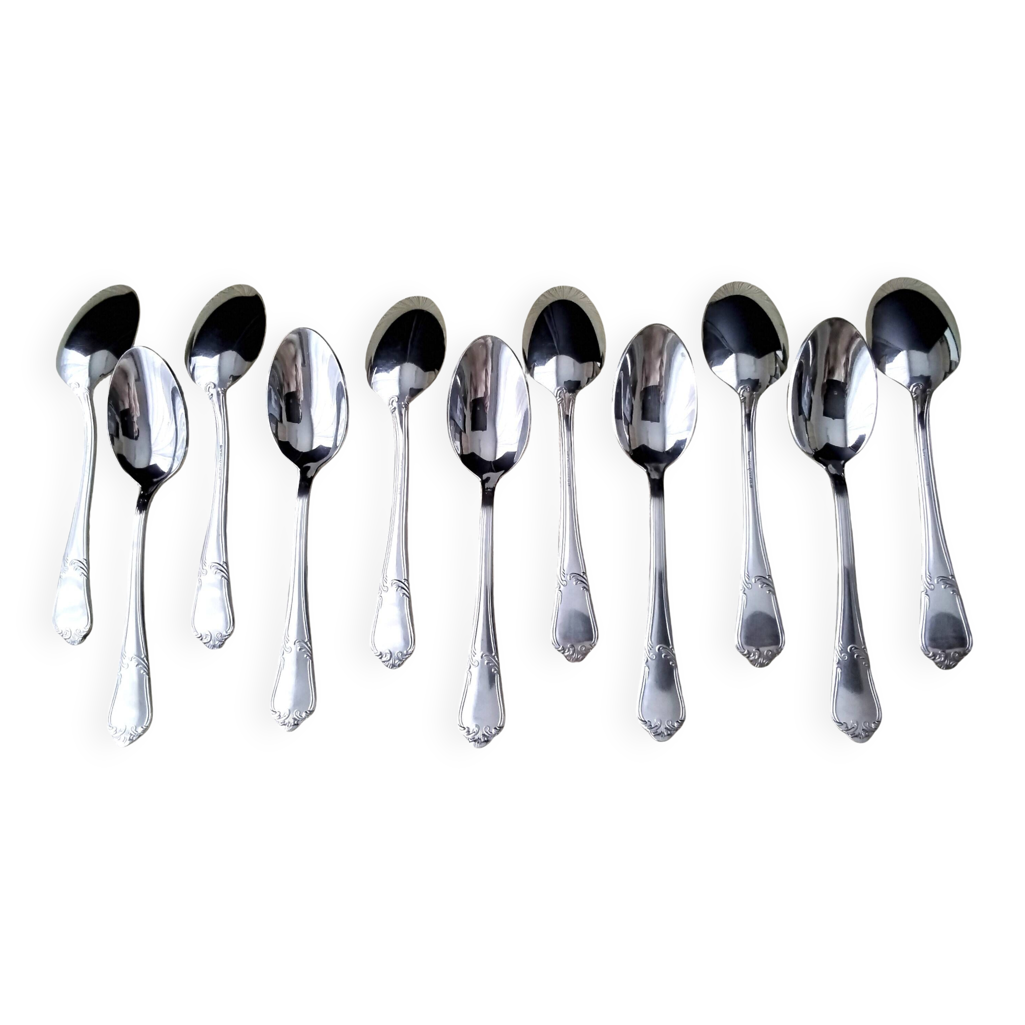 11 Guy Degrenne Rocaille Pattern Teaspoons