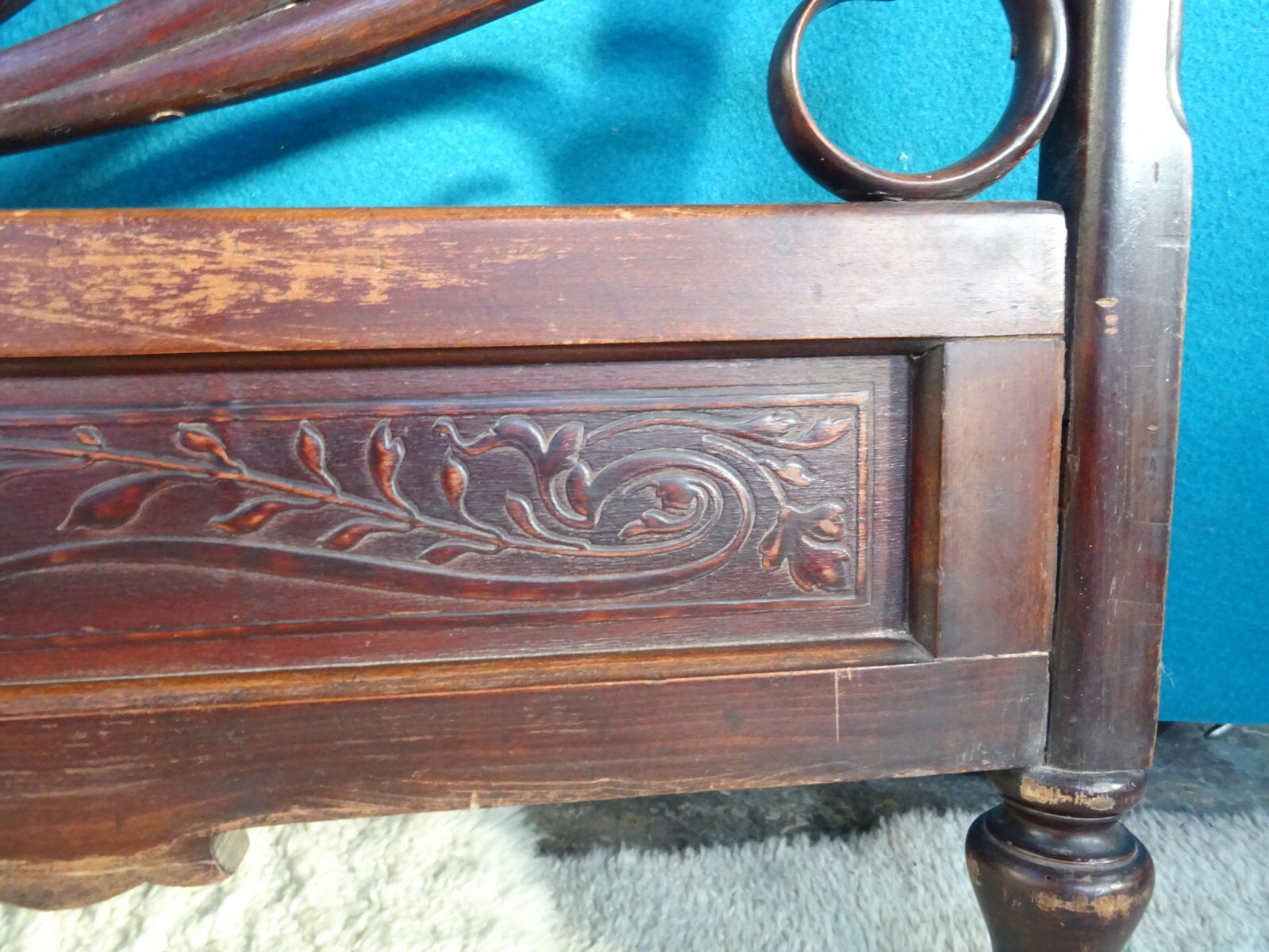 Double wooden headboard turned J & J kohn
