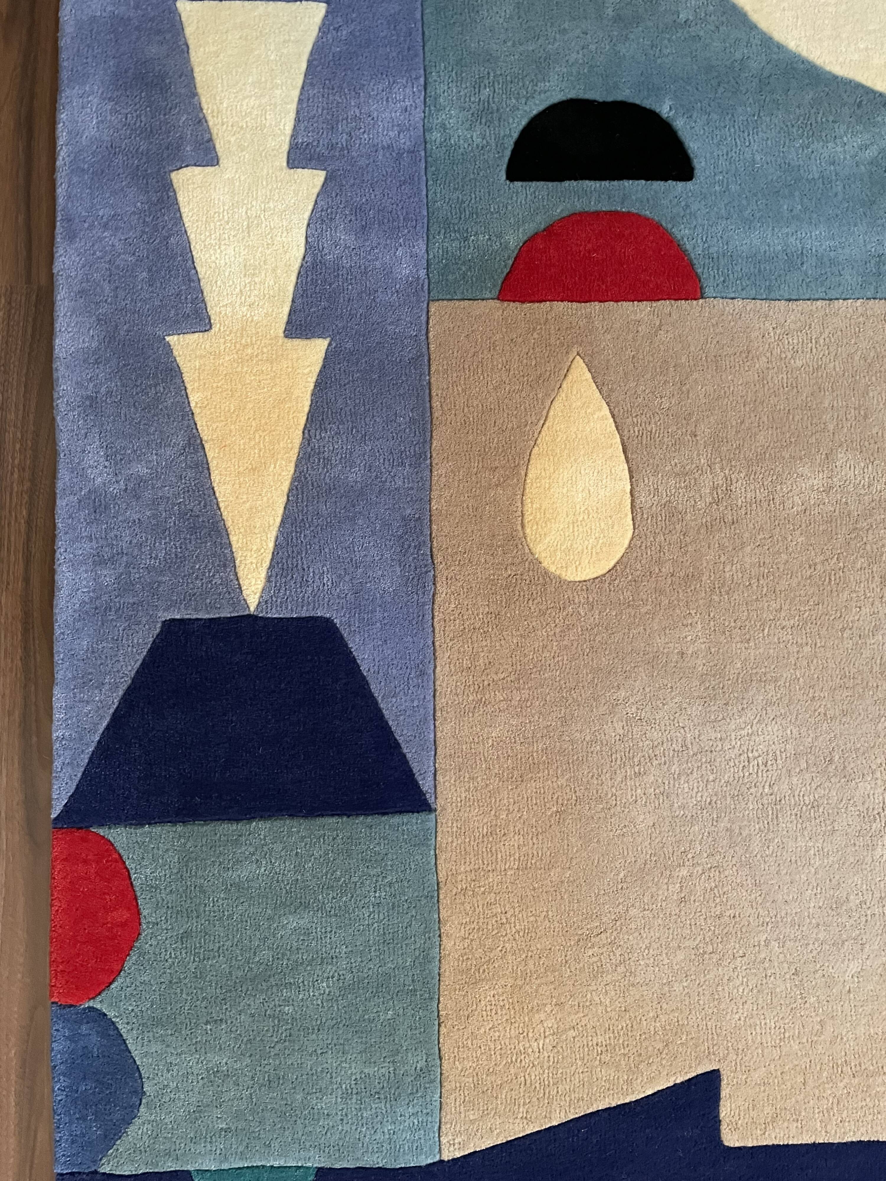 Tapis en laine tissé à la main d'occasion