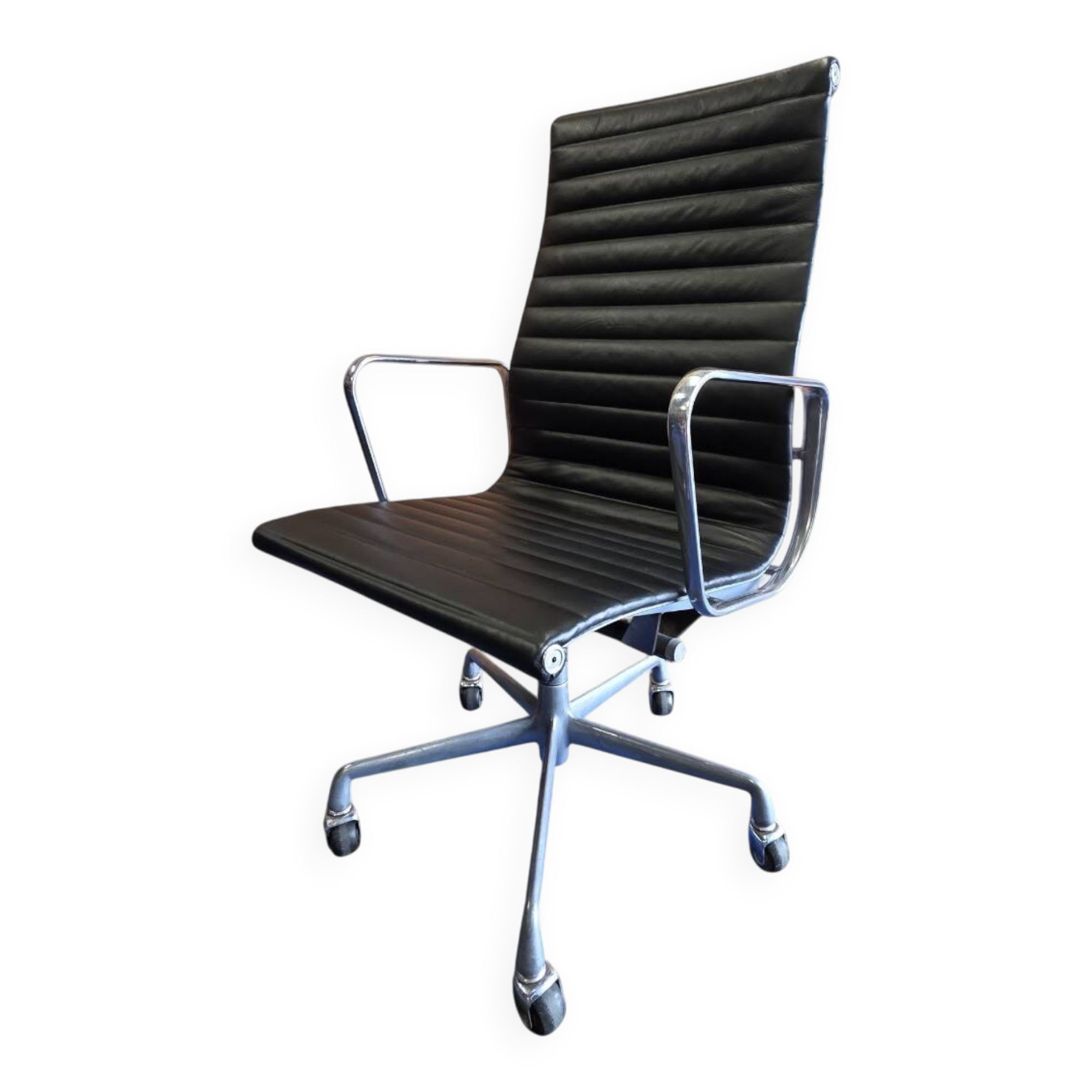 Black Herman Miller Original Eames EA337 High Back Office Chair Castor base