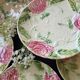 Exclusive antique dessert service in faience/terracotta with slip from 1900.