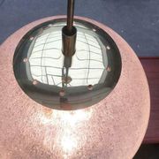 Large glass and brass planet ball pendant lamp from the mid-century German space age, 1960s.