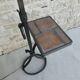 Wrought iron floor lamp with sandstone shelf herbarium decoration, 60s