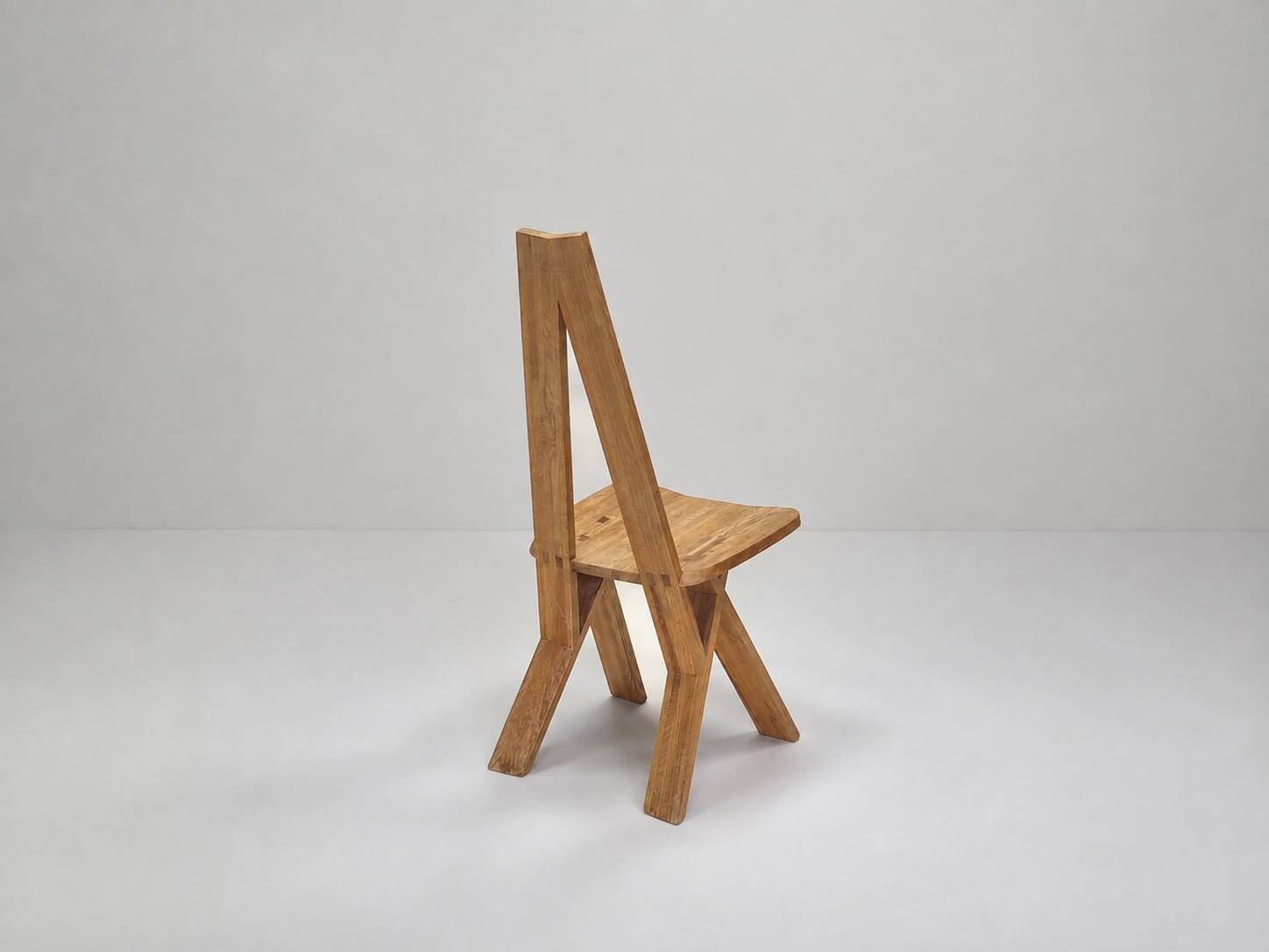 Model S45 Chlacc wood chair by Pierre Chapo, 1979