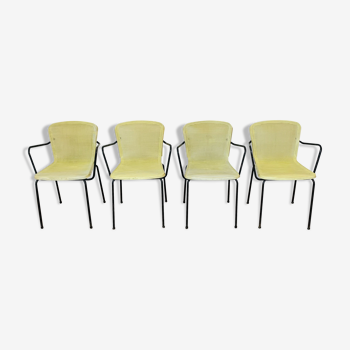 4 fauteuils d’extérieur jaunes