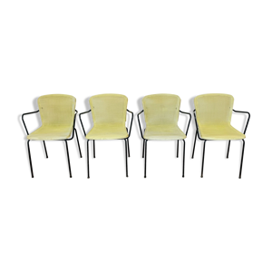 4 fauteuils d’extérieur jaunes