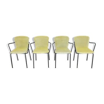 4 fauteuils d’extérieur jaunes