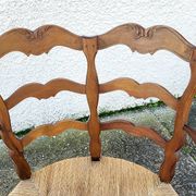 Provencal double armchair with woven rush in walnut
