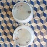 Pair of Holophane Prismopal ceiling lights