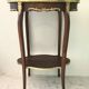 Pedestal table Louis XVI style wood marble brass