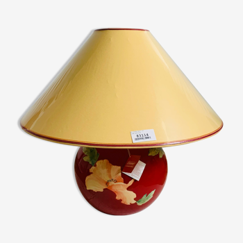 Lampe boule Louis Drimmer avec étiquette 2000’s fleurs pavot